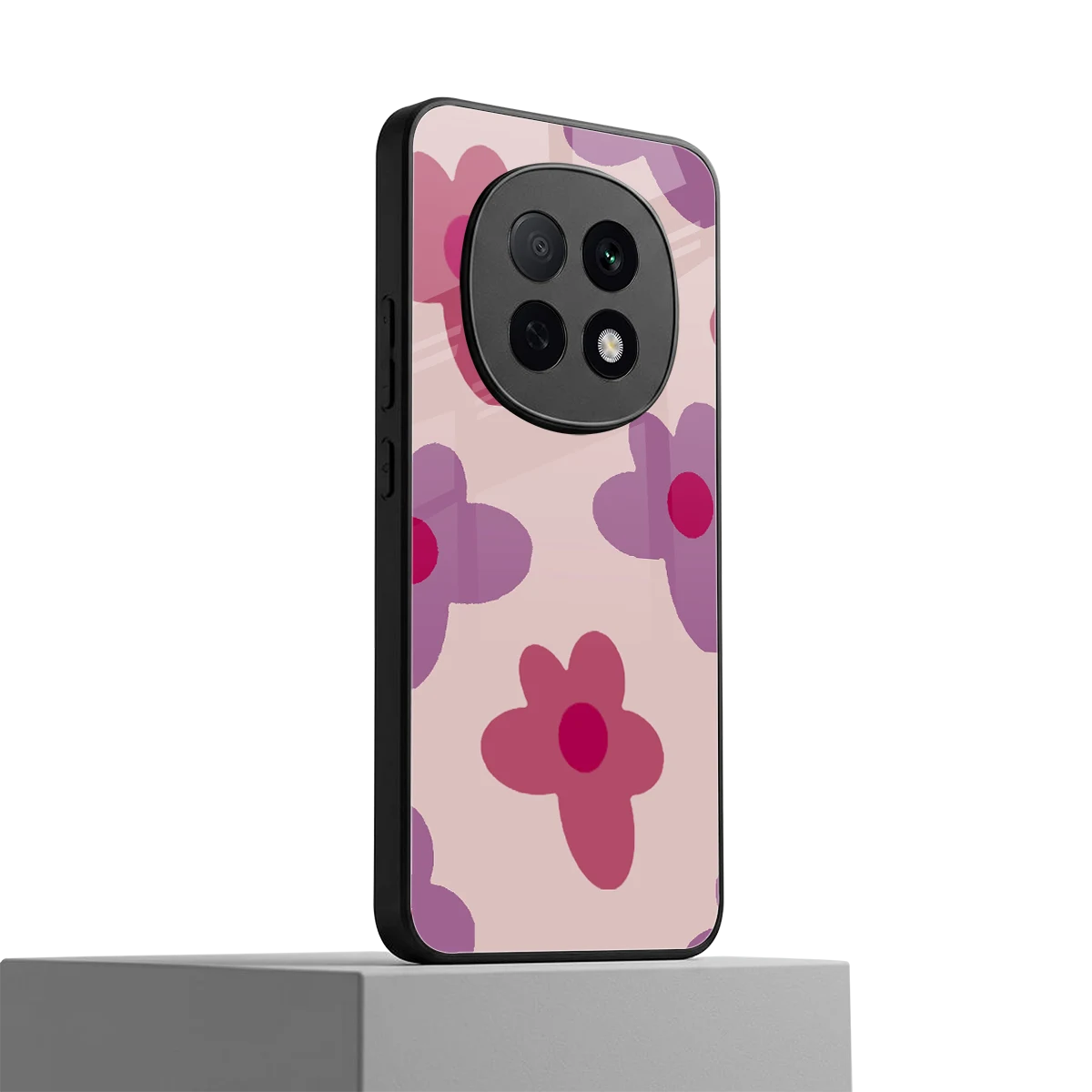 Floral Purple oppo f29 pro 5g mobile cover | shockproof glass phone case