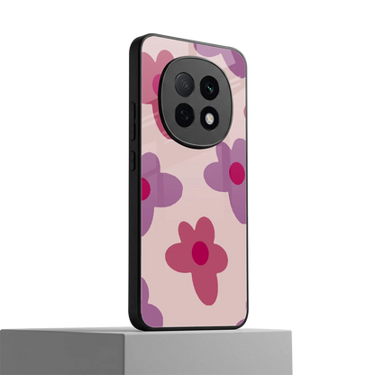 Floral Purple oppo f29 pro 5g mobile cover | shockproof glass phone case