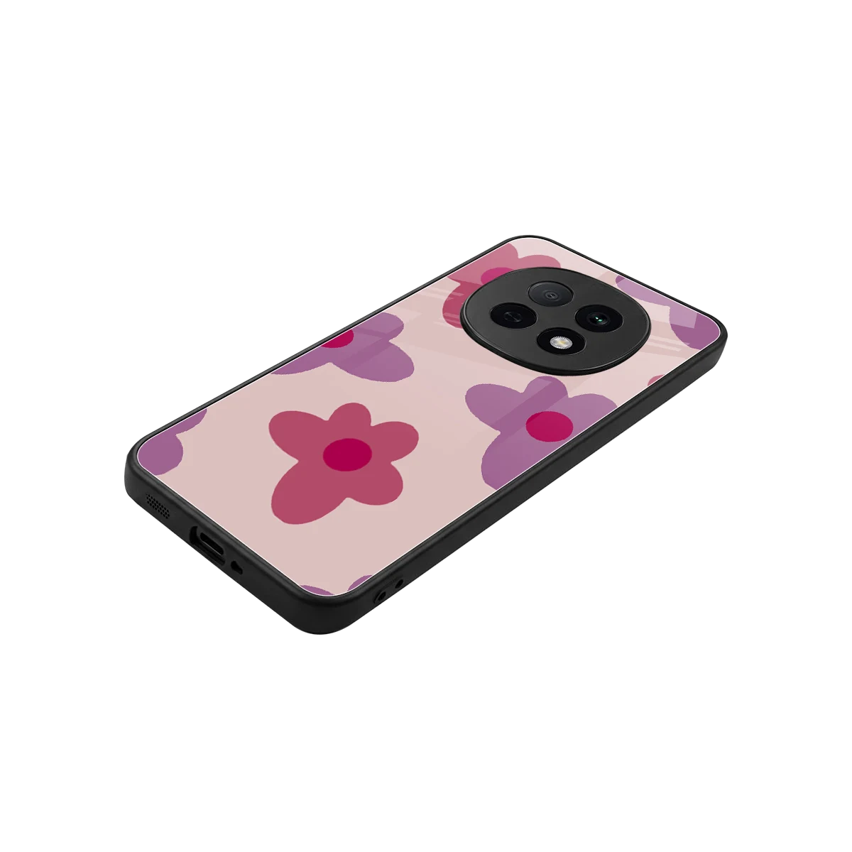 Floral Purple stylish phone case for oppo f29 pro 5g | glossy glass and slim fit