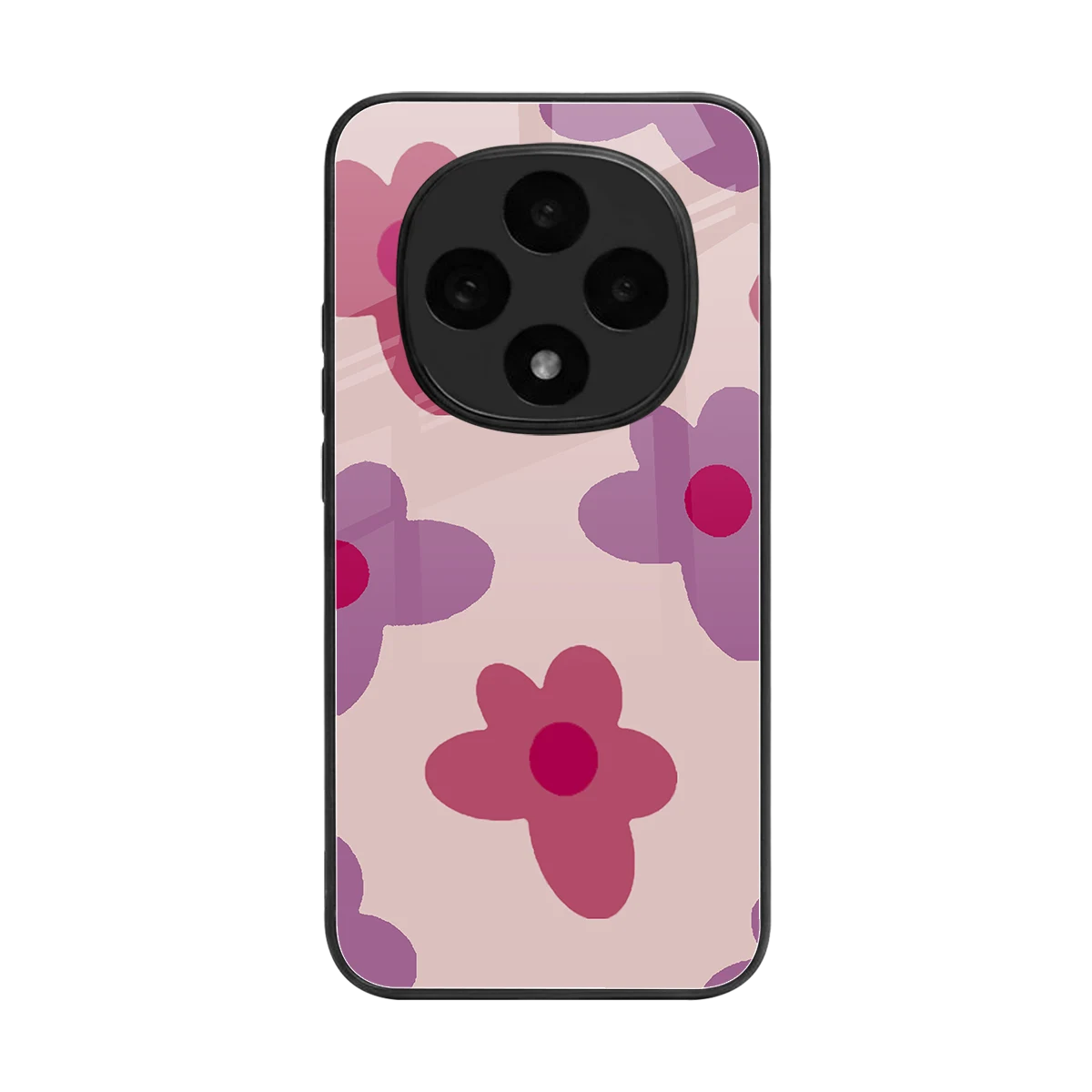 Floral Purple back phone cover | glass case for oppo f31 pro 5g