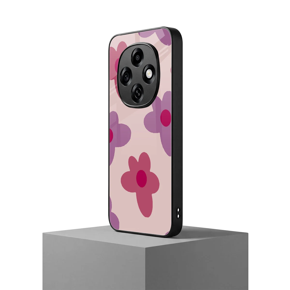Floral Purple oppo f31 pro 5g mobile cover | shockproof glass phone case