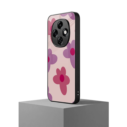 Floral Purple oppo f31 pro 5g mobile cover | shockproof glass phone case