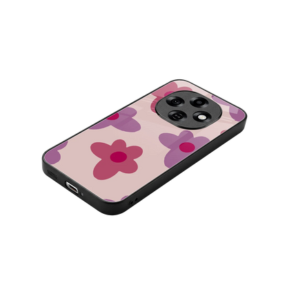 Floral Purple stylish phone case for oppo f31 pro 5g | glossy glass and slim fit
