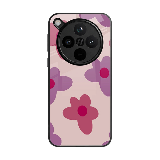 Floral Purple back phone cover | glass case for oppo find x8