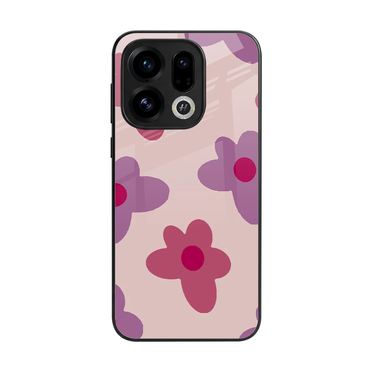 Floral Purple back phone cover | glass case for oppo find x9