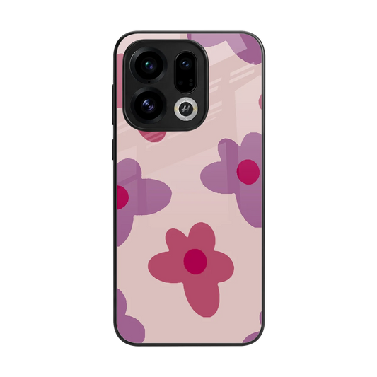 Floral Purple back phone cover | glass case for oppo find x9