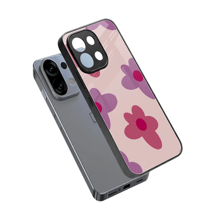 Floral Purple sleek oppo k13 5g cover with tempered glass back and TPU edges