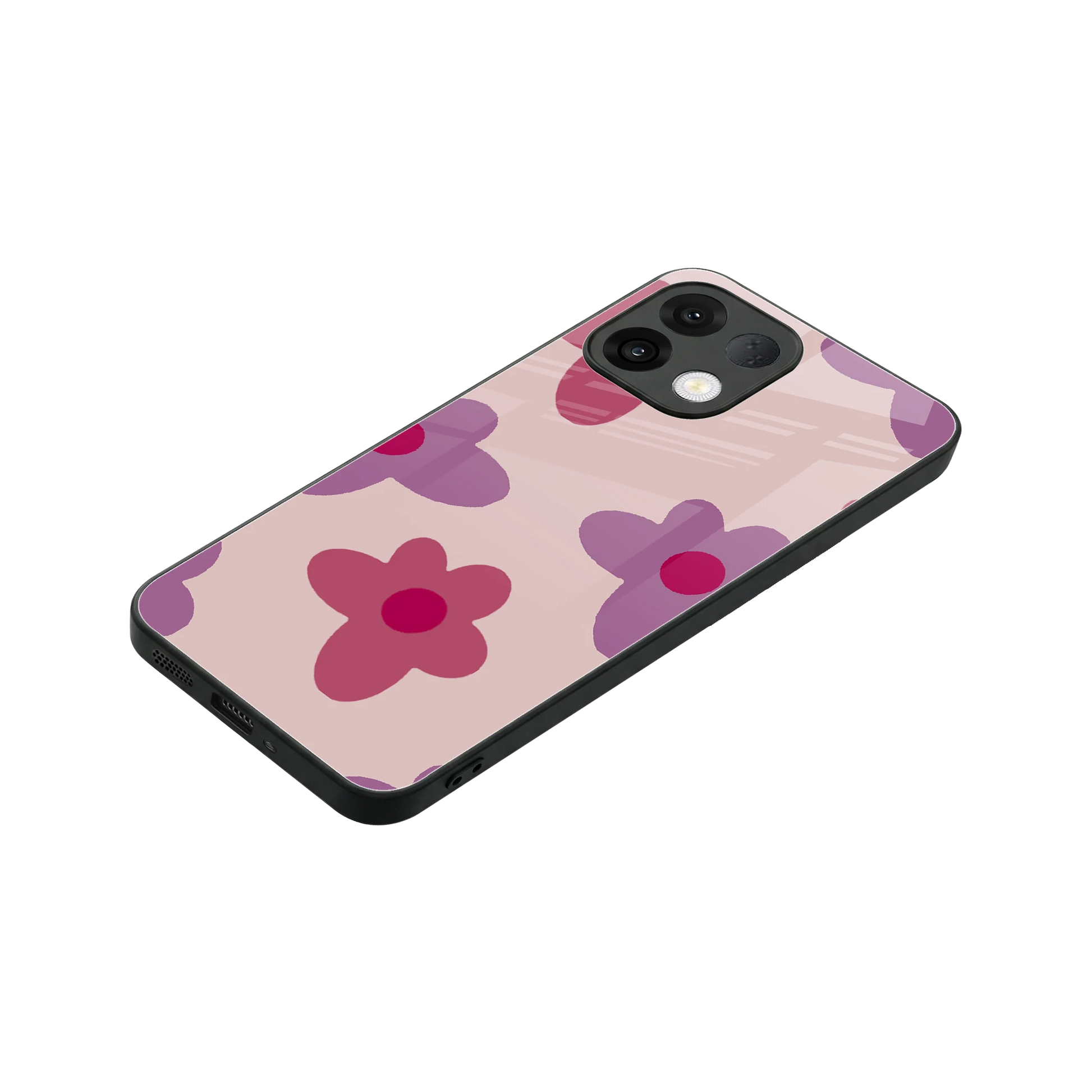 Floral Purple stylish phone case for oppo k13 5g | glossy glass and slim fit