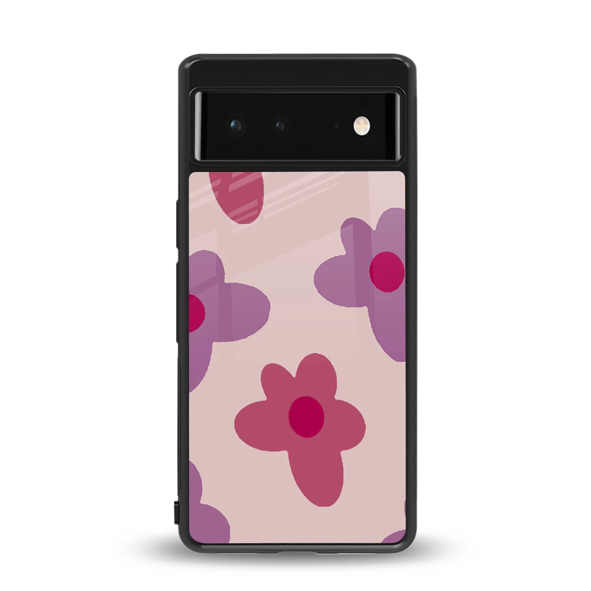 Floral Purple back phone cover | glass case for google pixel 6a