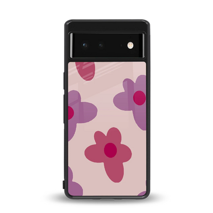 Floral Purple back phone cover | glass case for google pixel 6a
