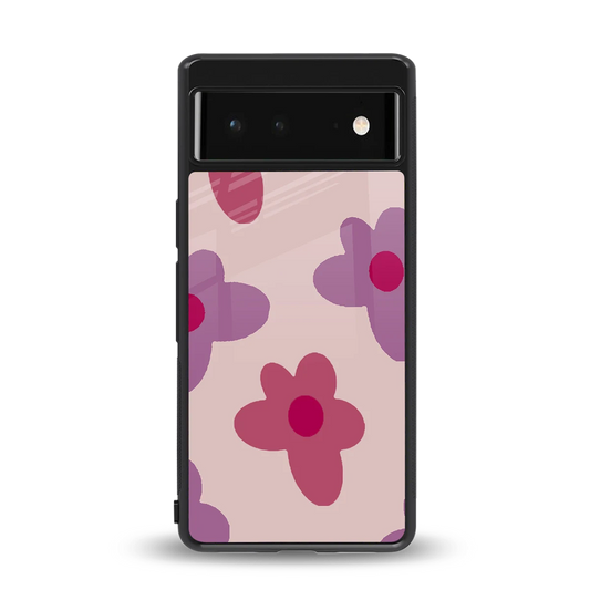 Floral Purple back phone cover | glass case for google pixel 6a