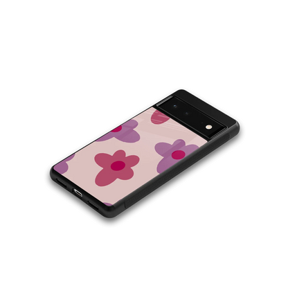 Floral Purple google pixel 6a mobile cover | shockproof glass phone case