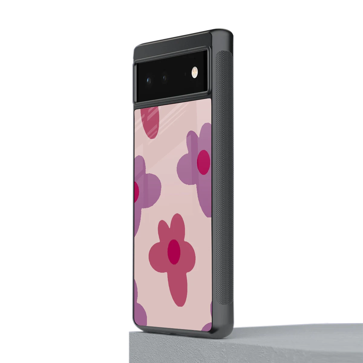 Floral Purple stylish phone case for google pixel 6a | glossy glass and slim fit
