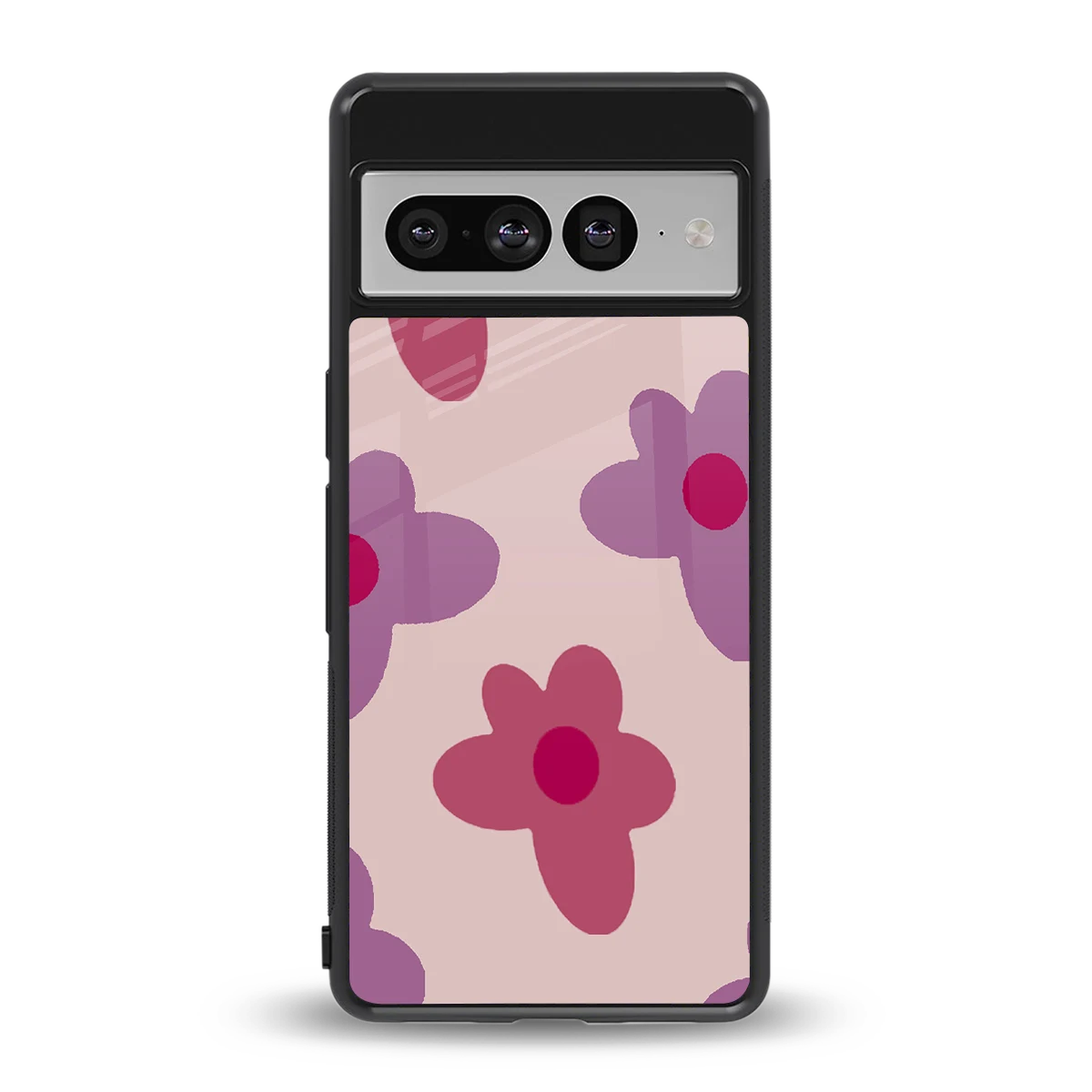 Floral Purple back phone cover | glass case for google pixel 7 pro
