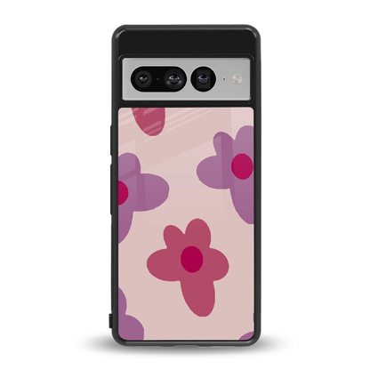 Floral Purple back phone cover | glass case for google pixel 7 pro