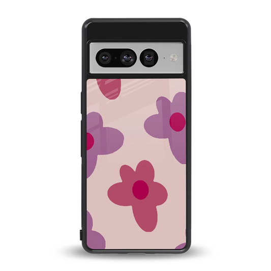 Floral Purple back phone cover | glass case for google pixel 7 pro