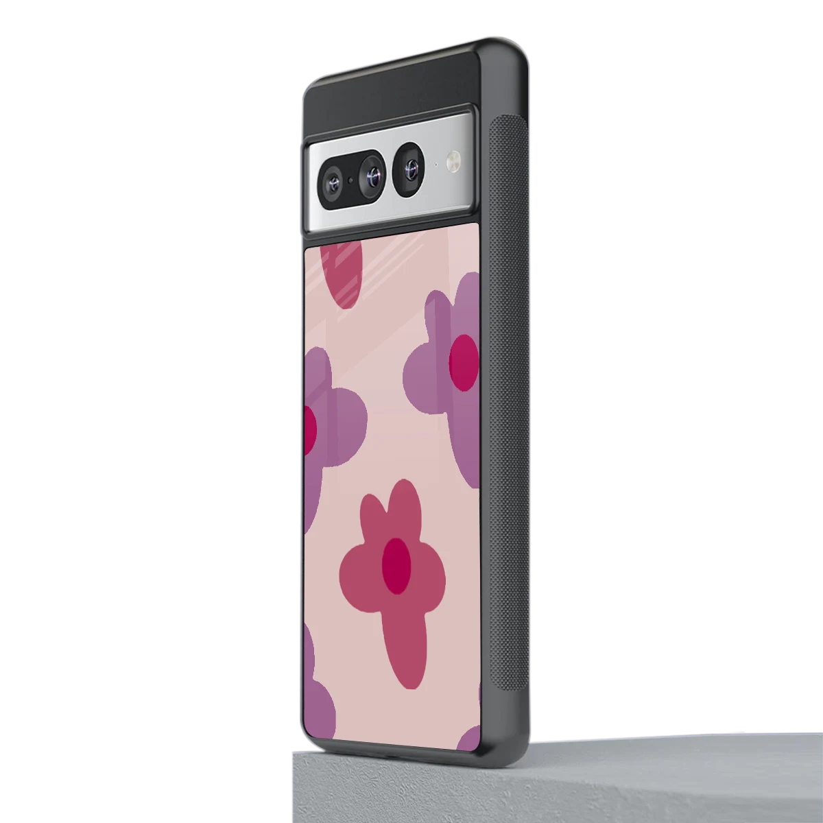 Floral Purple stylish phone case for google pixel 7 pro | glossy glass and slim fit