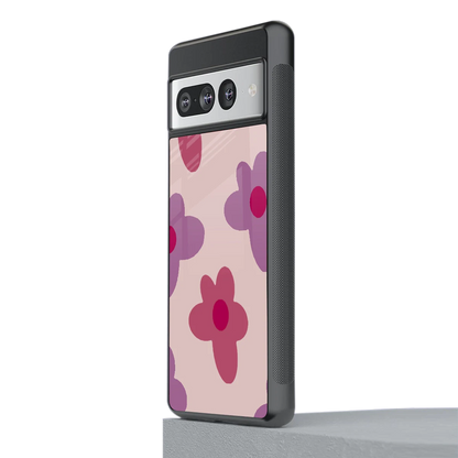 Floral Purple stylish phone case for google pixel 7 pro | glossy glass and slim fit