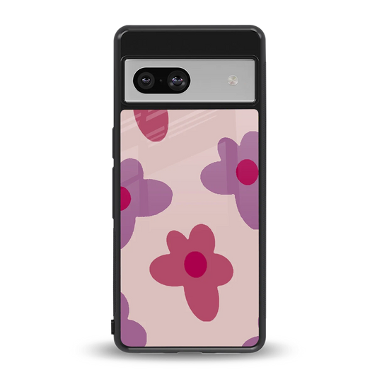 Floral Purple back phone cover | glass case for google pixel 7