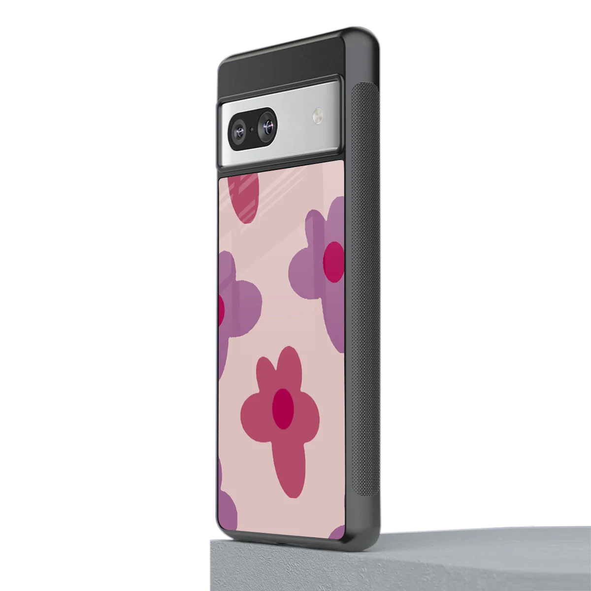 Floral Purple stylish phone case for google pixel 7 | glossy glass and slim fit