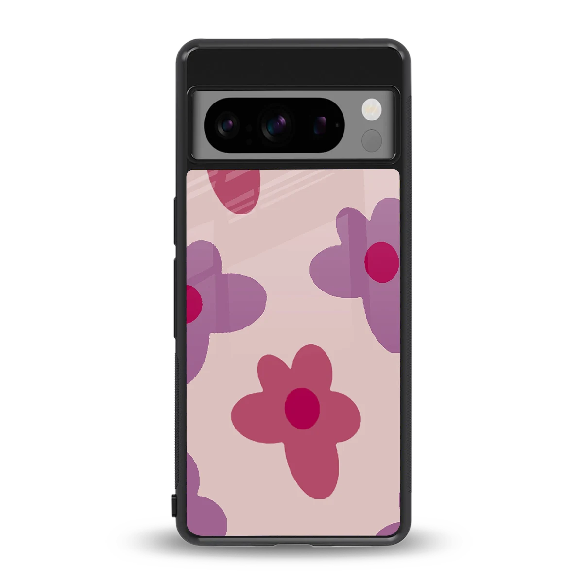 Floral Purple back phone cover | glass case for google pixel 8 pro