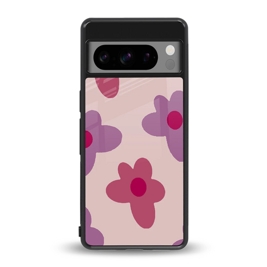 Floral Purple back phone cover | glass case for google pixel 8 pro