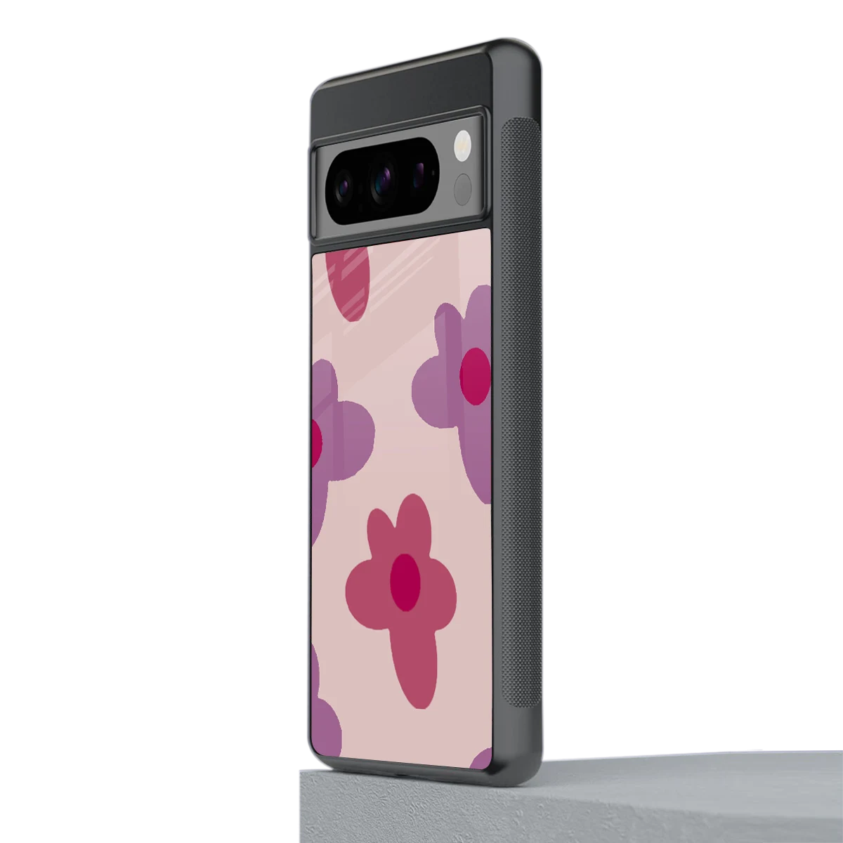 Floral Purple stylish phone case for google pixel 8 pro | glossy glass and slim fit