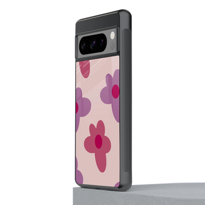 Floral Purple stylish phone case for google pixel 8 pro | glossy glass and slim fit