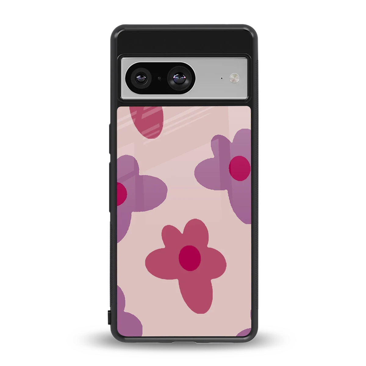 Floral Purple back phone cover | glass case for google pixel 8
