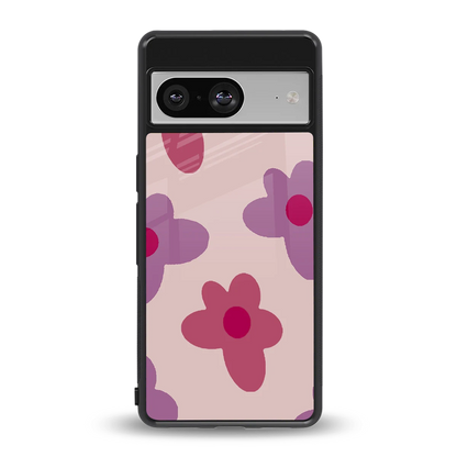 Floral Purple back phone cover | glass case for google pixel 8