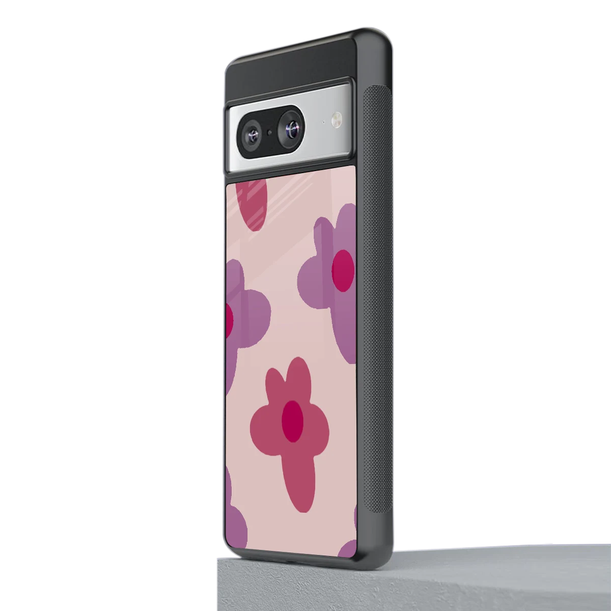 Floral Purple stylish phone case for google pixel 8 | glossy glass and slim fit