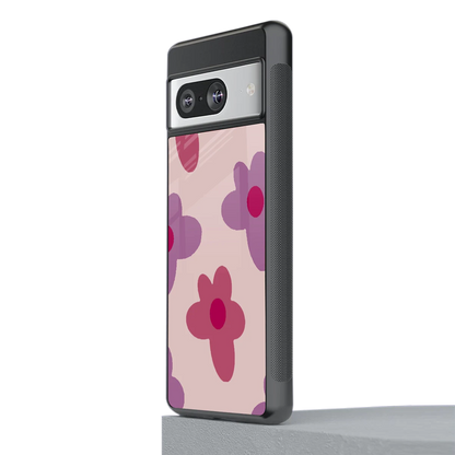 Floral Purple stylish phone case for google pixel 8 | glossy glass and slim fit