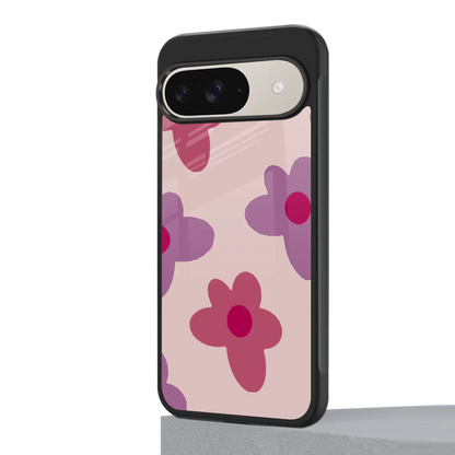 Floral Purple google pixel 9 mobile cover | shockproof glass phone case