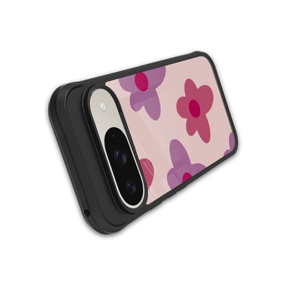 Floral Purple stylish phone case for google pixel 9 | glossy glass and slim fit