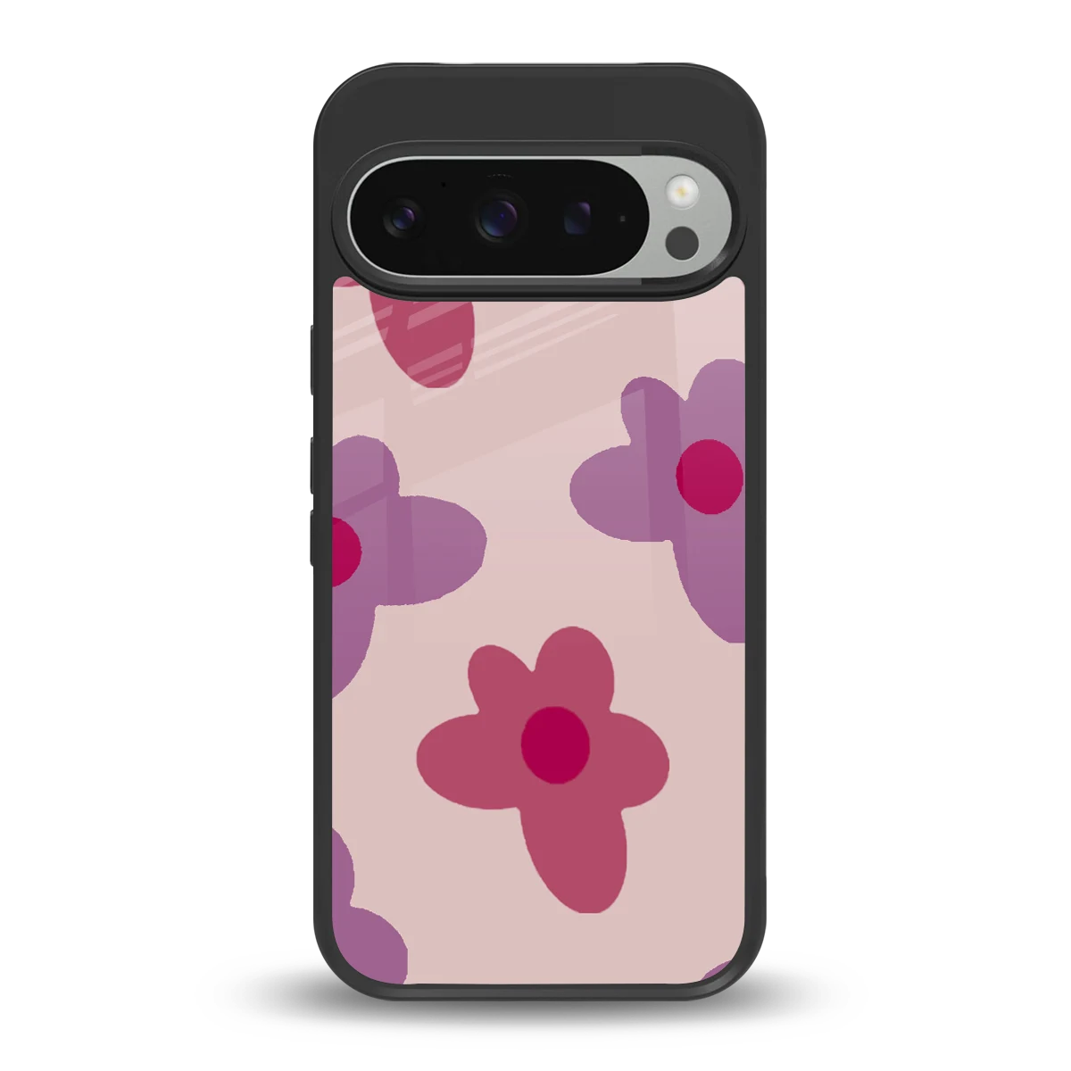 Floral Purple back phone cover | glass case for google pixel 9 pro