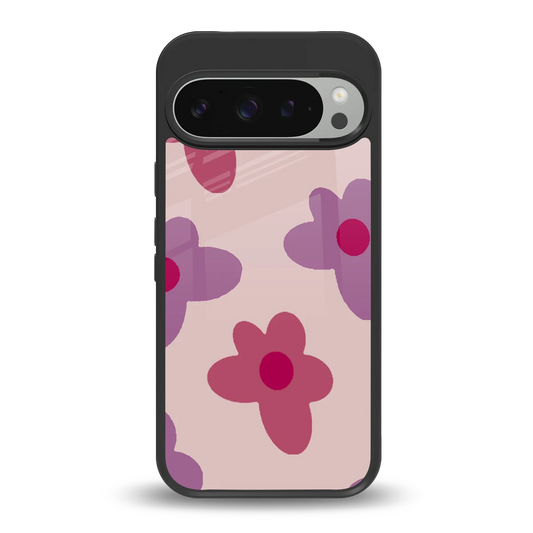Floral Purple back phone cover | glass case for google pixel 9 pro