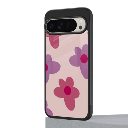 Floral Purple google pixel 9 pro mobile cover | shockproof glass phone case
