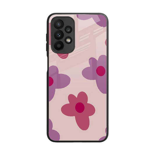 Floral Purple back phone cover | glass case for samsung galaxy a23