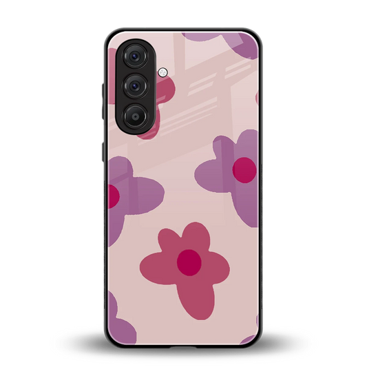 Floral Purple back phone cover | glass case for samsung galaxy m35 5g