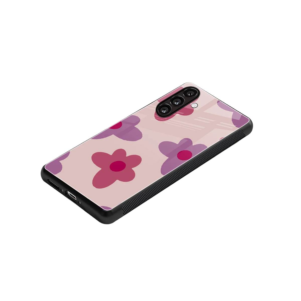 Floral Purple stylish phone case for samsung galaxy a37 5g | glossy glass and slim fit