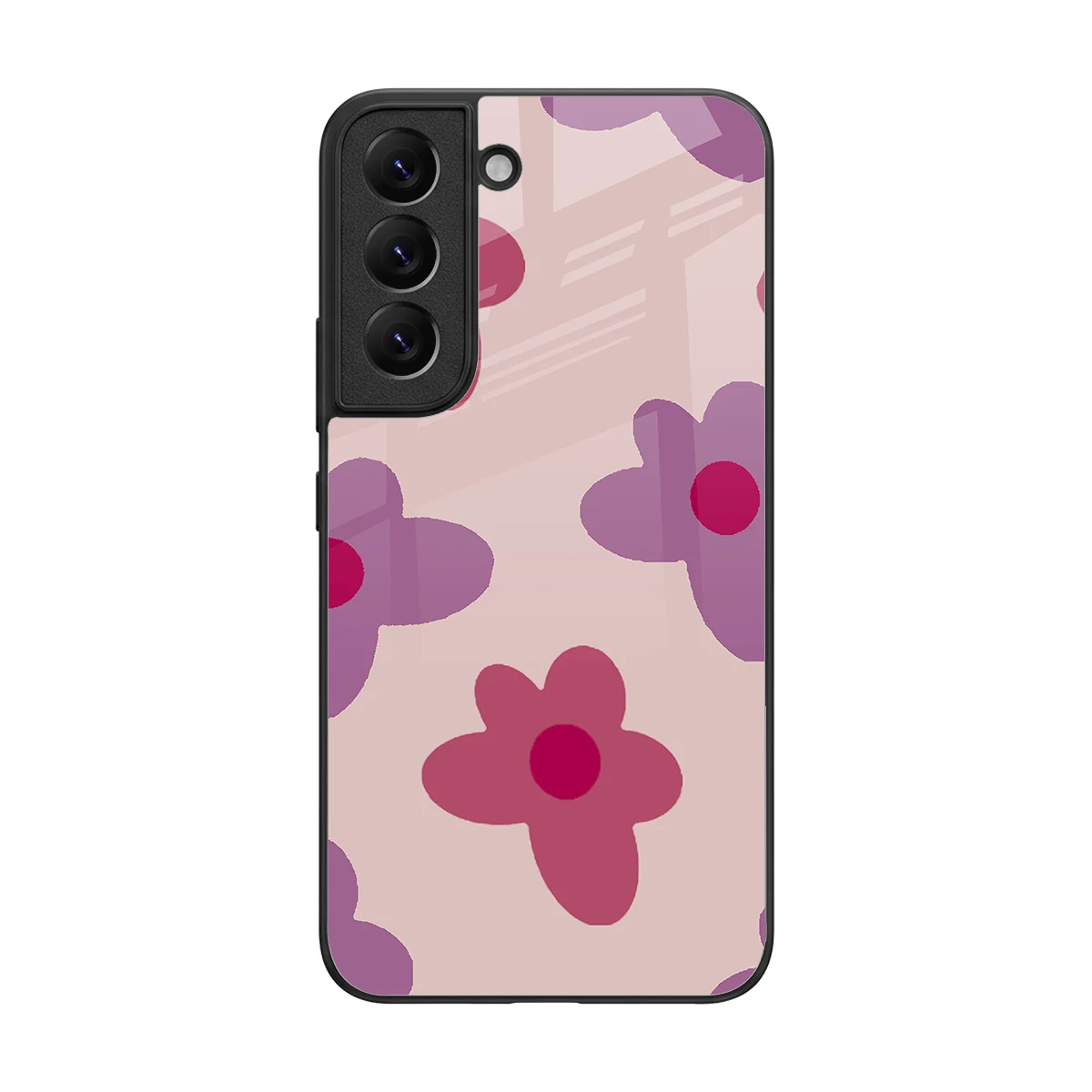 Floral Purple back phone cover | glass case for samsung galaxy s22
