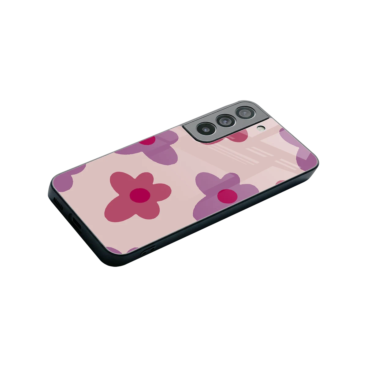 Floral Purple stylish phone case for samsung galaxy s22 | glossy glass and slim fit