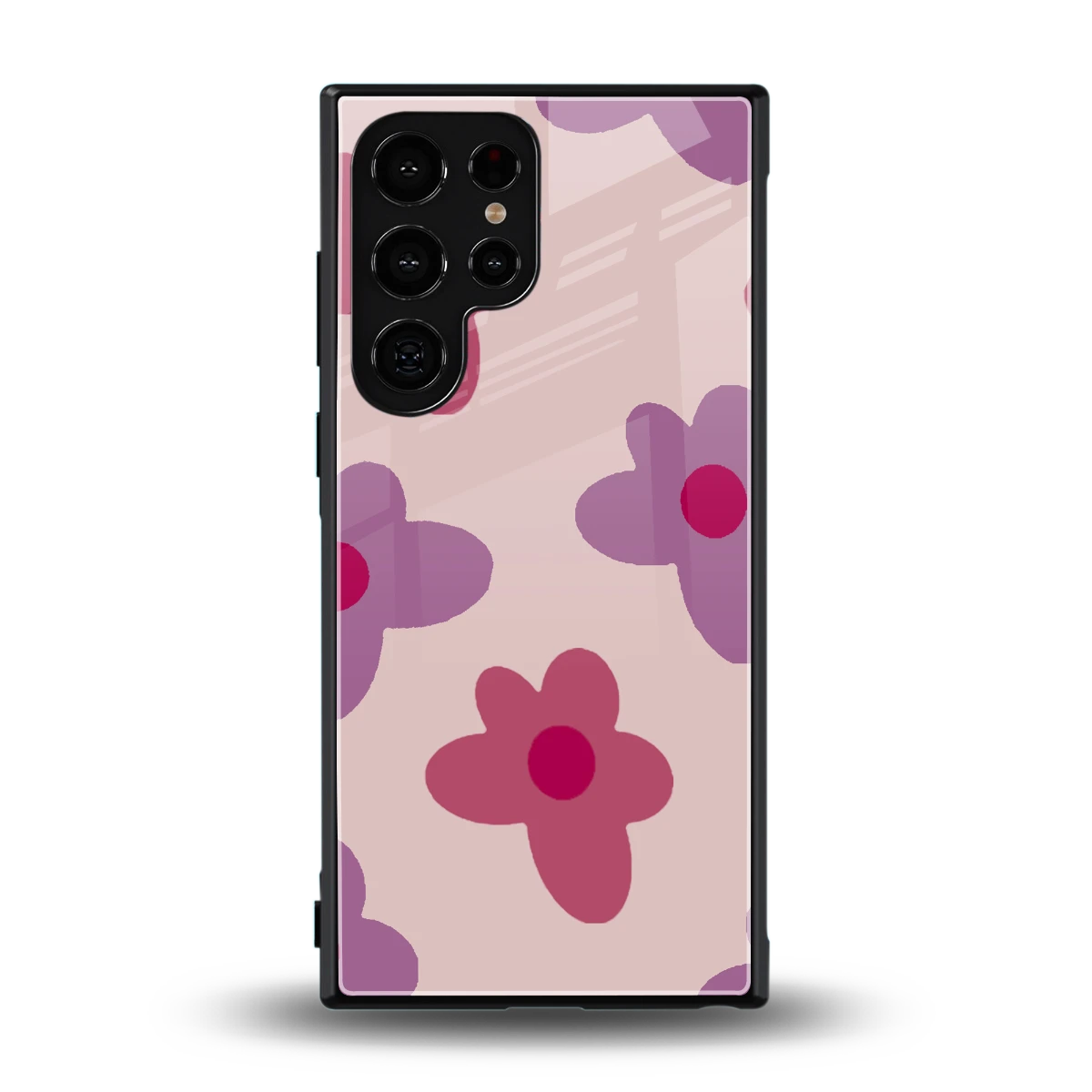 Floral Purple back phone cover | glass case for samsung galaxy s24 ultra