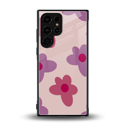 Floral Purple back phone cover | glass case for samsung galaxy s24 ultra