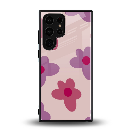Floral Purple back phone cover | glass case for samsung galaxy s24 ultra