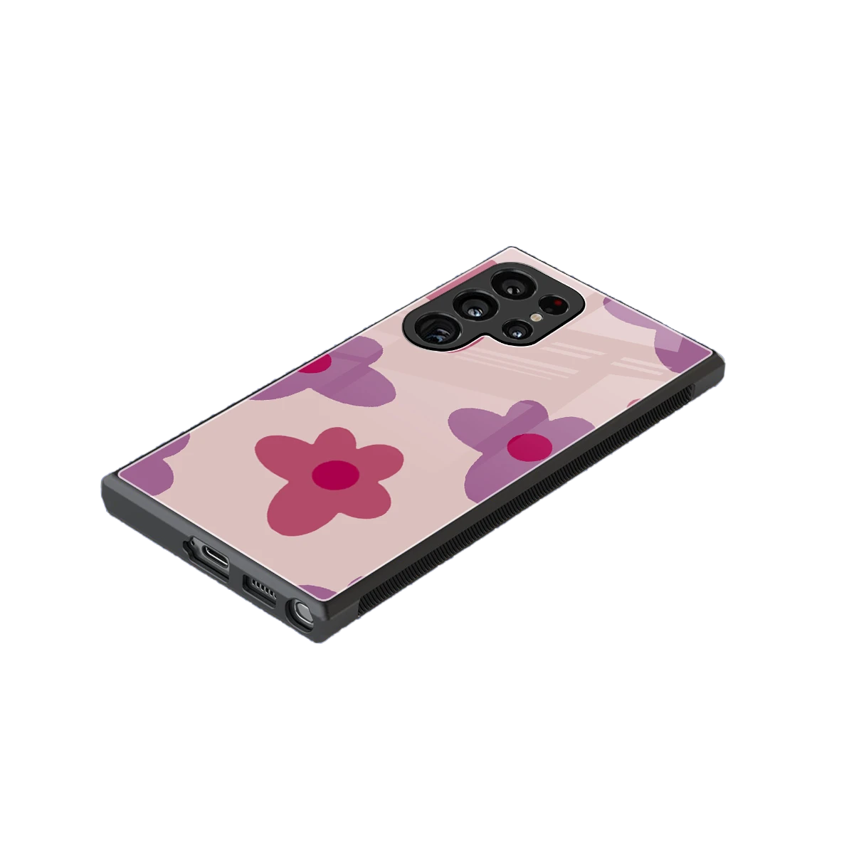 Floral Purple stylish phone case for samsung galaxy s24 ultra | glossy glass and slim fit