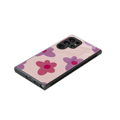 Floral Purple stylish phone case for samsung galaxy s24 ultra | glossy glass and slim fit
