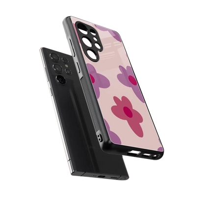 Floral Purple sleek samsung galaxy s26 ultra cover with tempered glass back and TPU edges
