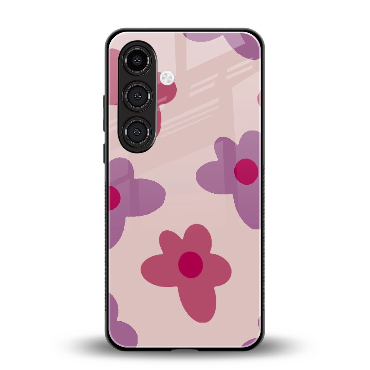 Floral Purple back phone cover | glass case for samsung galaxy s24