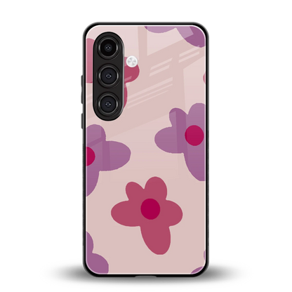 Floral Purple back phone cover | glass case for samsung galaxy s24